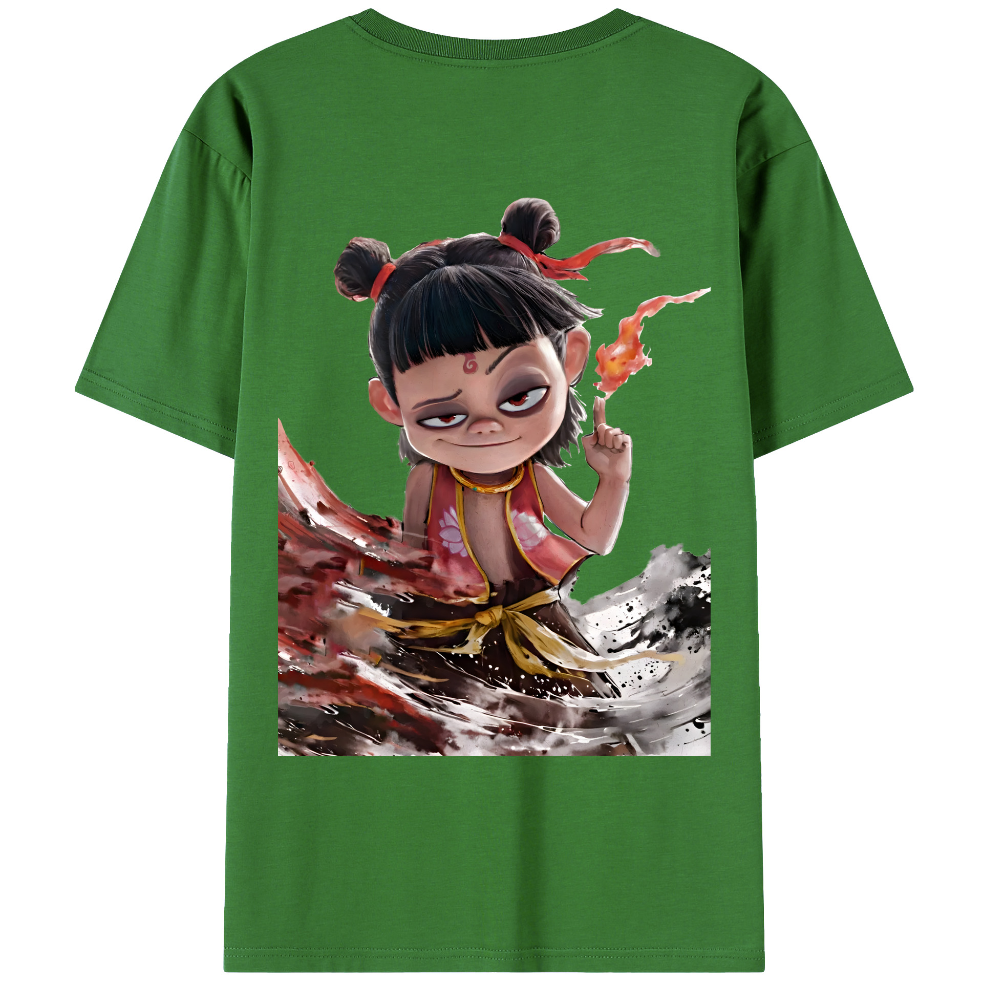（画像用） Ne Zha 2 ナタ 魔童の大暴れ レディース半袖Tシャツ(バックプリント)
